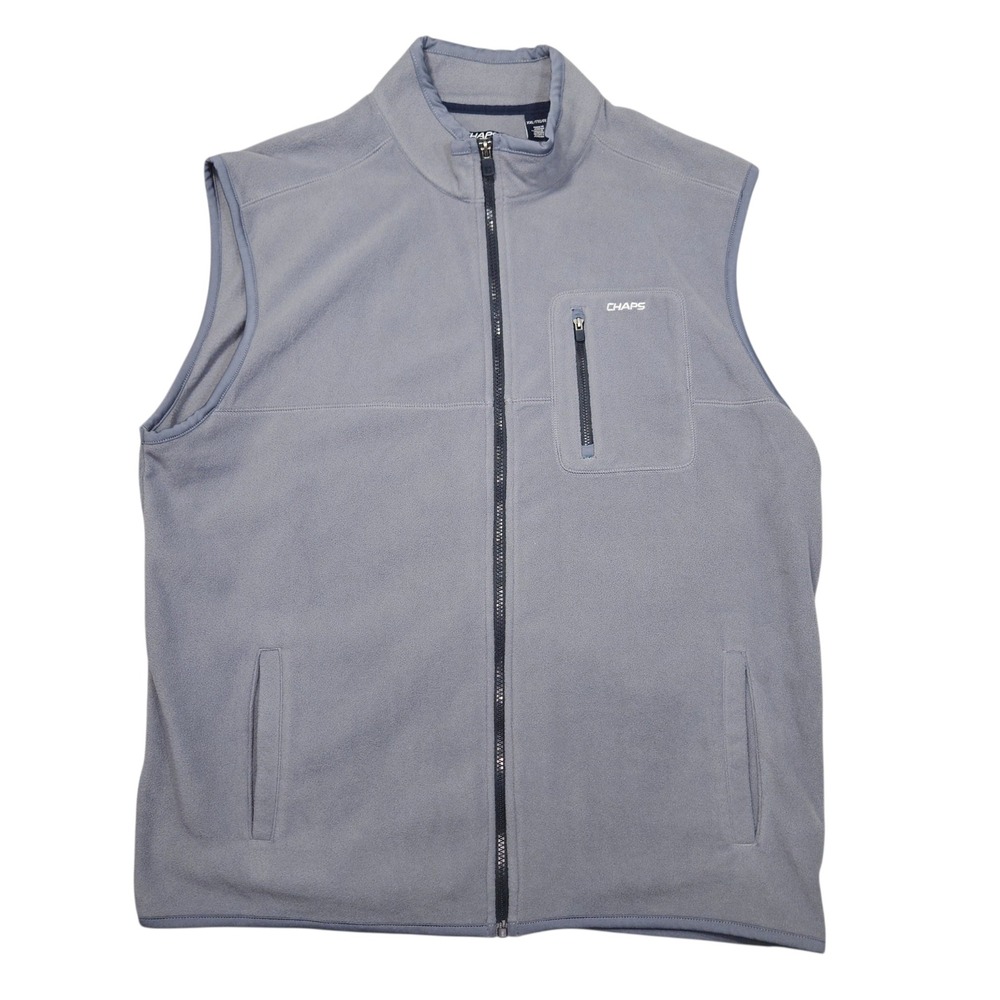 Chaps Sport Fleece Full Zip Vest Slate Blue Sz‎ XXL